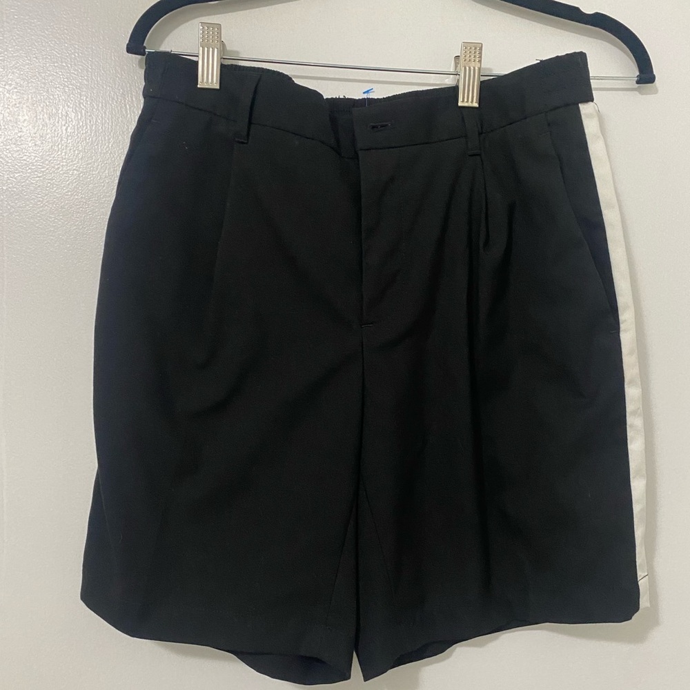 Black Bermuda Shorts with White Stripe